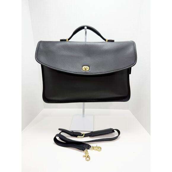 Coach Briefcase 5265 Leather Legacy Lexington Messenger Bag Black/Brass Vintage - Picture 13 of 16